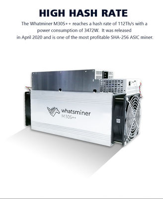 Alto Hashrate minero 31W/T Whatsminer M30S+112T del USB 2,0 DDR2