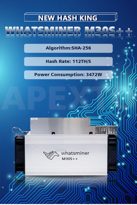 Alto Hashrate minero 31W/T Whatsminer M30S+112T del USB 2,0 DDR2
