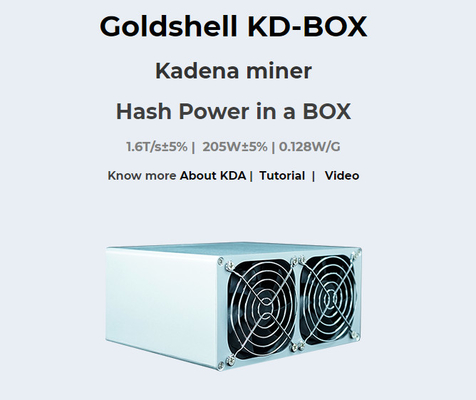 Consumo 205W de la rafadora de KD Box KDA del minero de Goldshell 1.6T de poco ruido